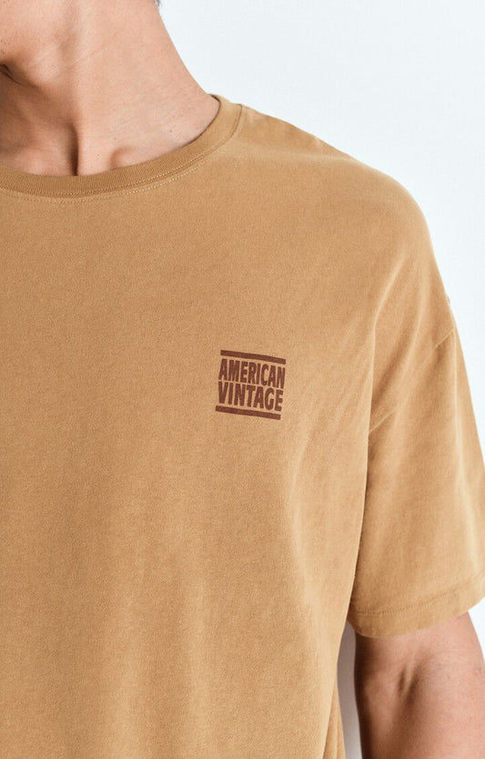American vintage ykobow t-shirt myko02a camel