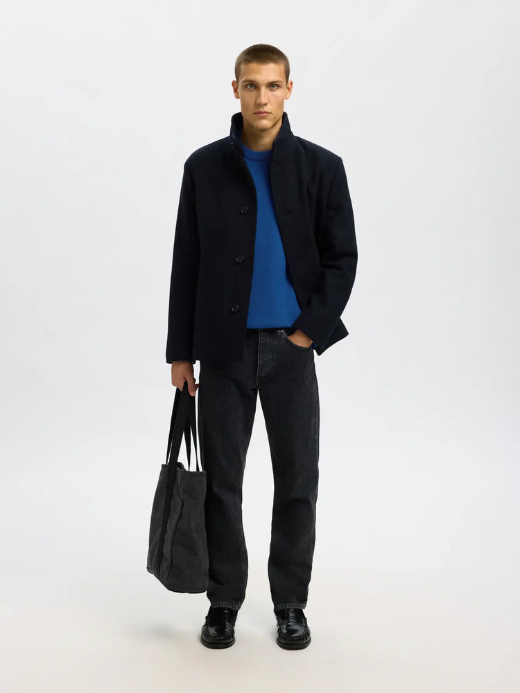 Selectedhomme slharne knit relaxed wool set sail