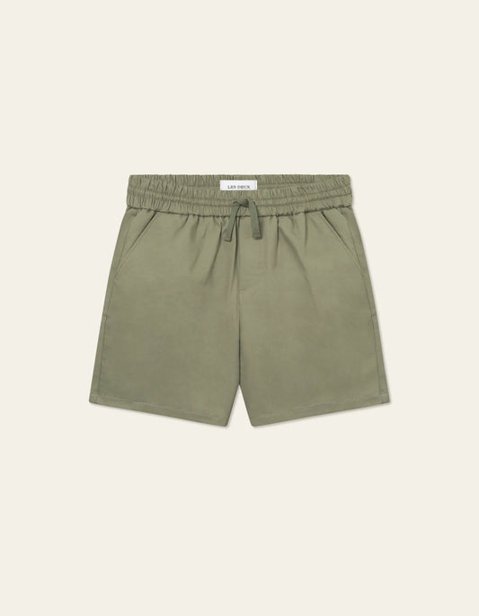 Les deux otto cotton shorts lichen green