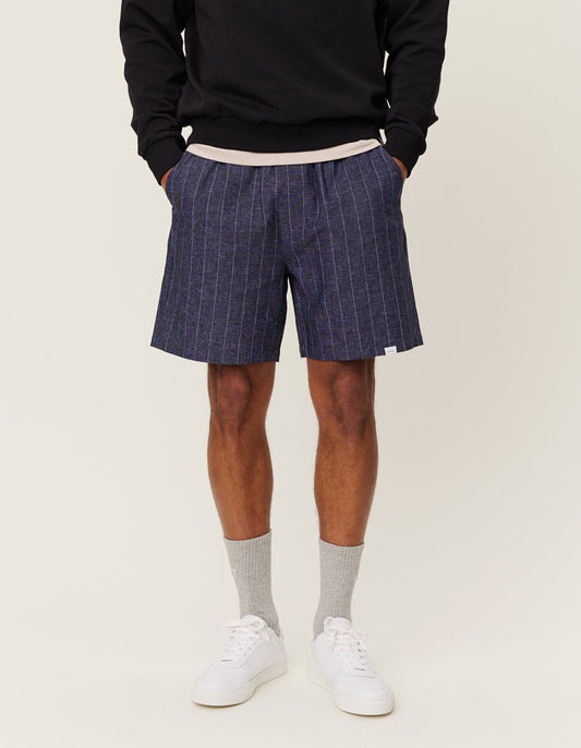 Les deux otto linen shorts dark navy ivory