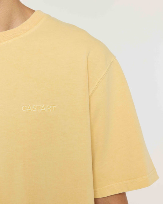 Castart stonewash tee light yellow