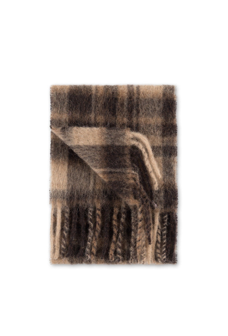 Foret airy wool scarf brown check