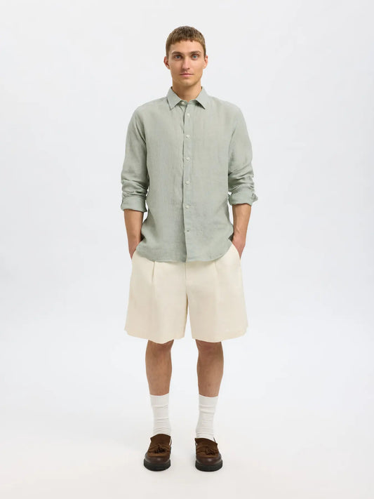 Selectedhomme slhregkylian mix shirt iceberg green mixed
