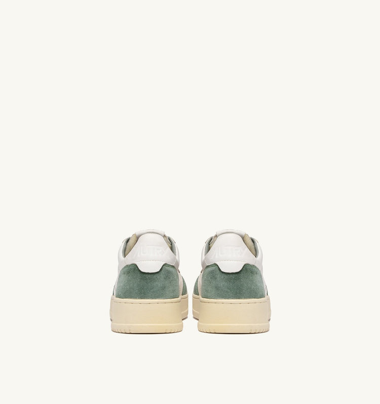 Autry gs29 goat suede white goatskin and hunter green suede