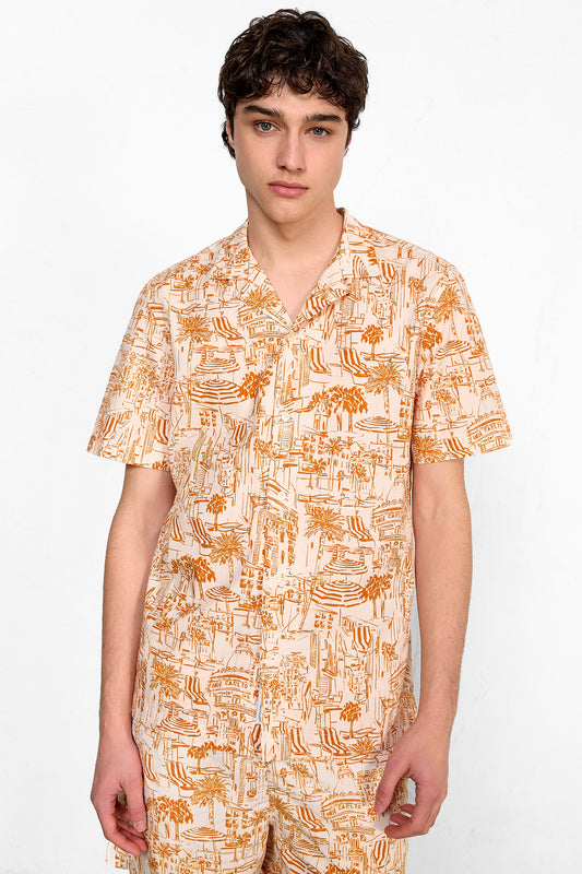 Edmmond tourist short sleeve shirt plain orange