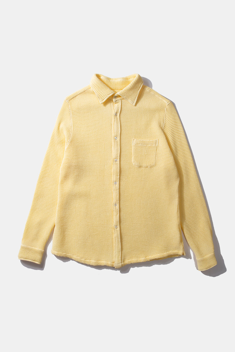 Edmmond waffle shirt plain light yellow