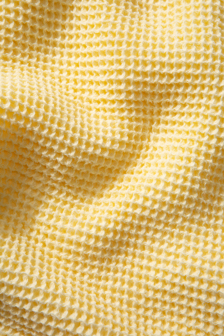 Edmmond waffle shirt plain light yellow