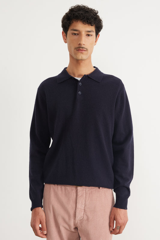 Edmmond wool polo navy