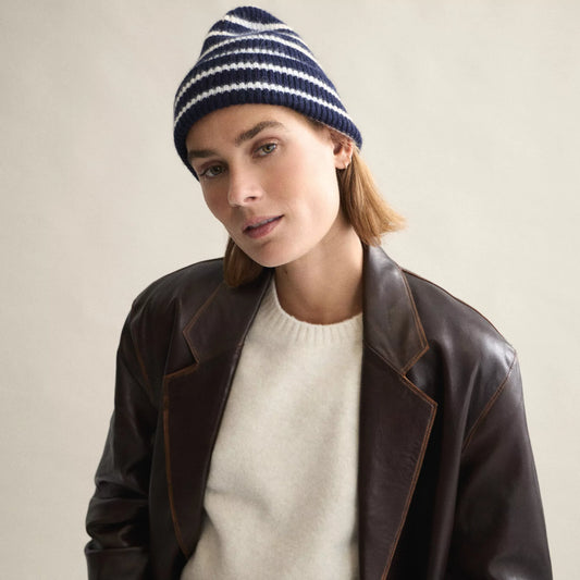 Le bonnet beanie classic midnight stripe