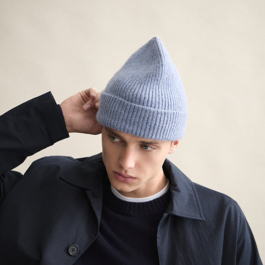 Le bonnet beanie classic washed denim