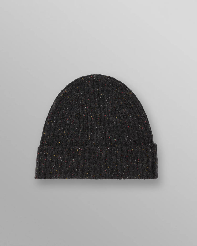 Wax london brook beanie donegal charcoal