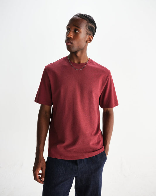 Wax london dean ss tee jolt burgundy