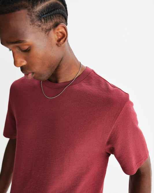 Wax london dean ss tee jolt burgundy