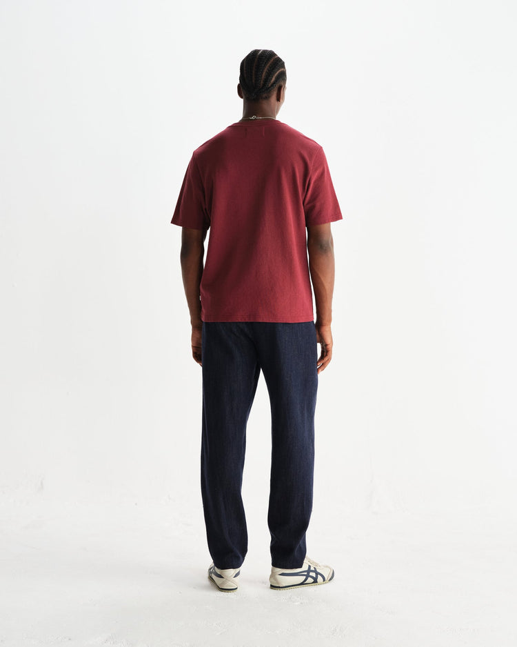 Wax london dean ss tee jolt burgundy