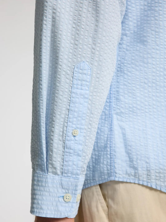 Selectedhomme slhregderek seersucker shirt cashmere blue