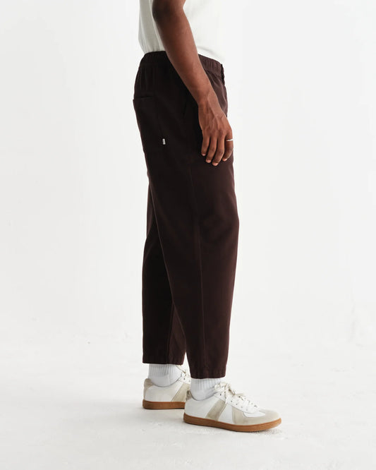 Wax london kurt trouser organic cotton twill dark brown