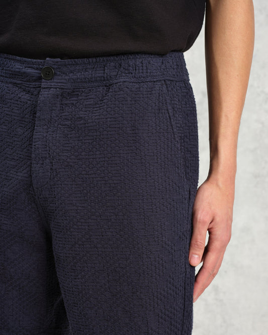 Wax London kurt short honeycomb dobby navy