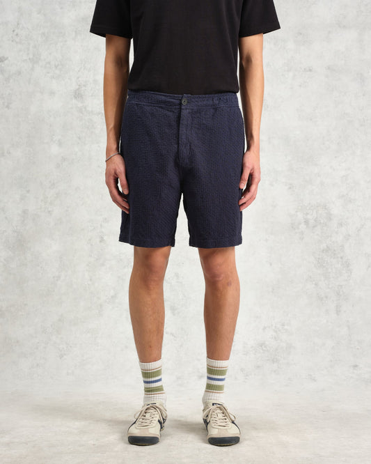 Wax London kurt short honeycomb dobby navy