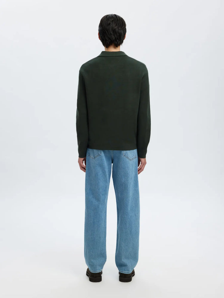 Selectedhomme slhteller fn relaxed half zip polo deep forest
