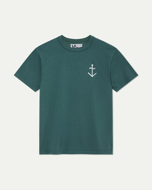 La paz dantas logo t-shirt dark green off white