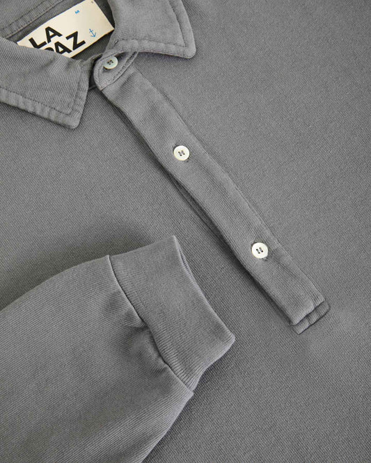 La paz mesquita long sleeve polo black sand