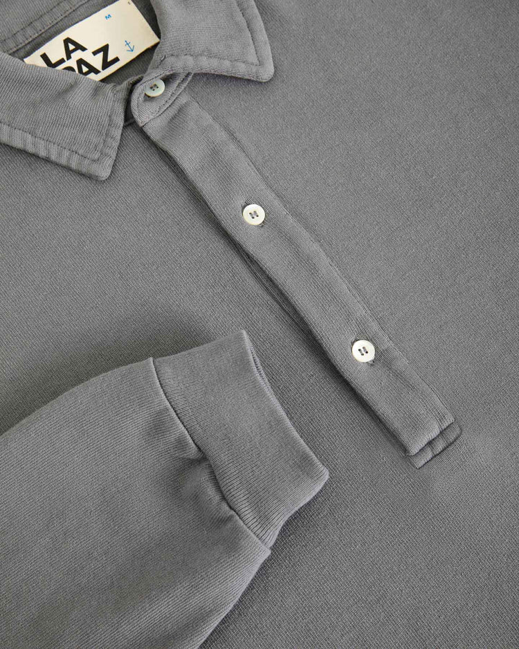 La paz mesquita long sleeve polo black sand
