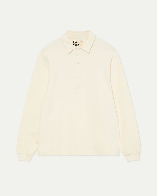 La paz mesquita long sleeve polo ribbed off-white
