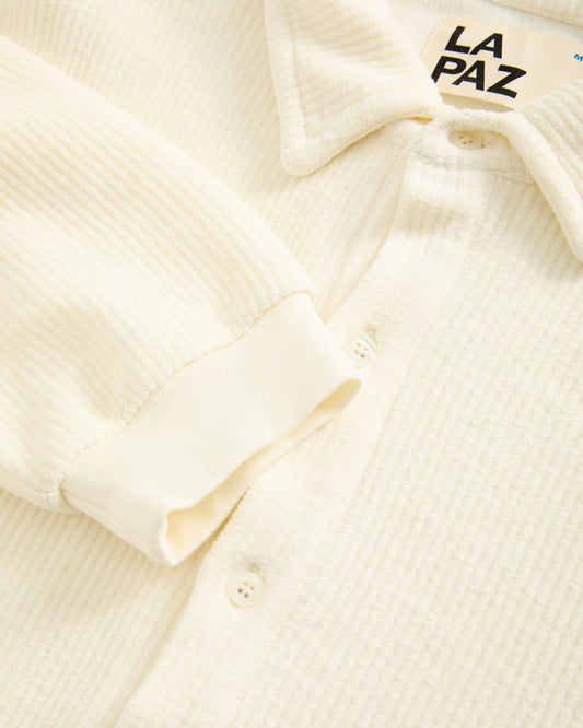 La paz mesquita long sleeve polo ribbed off-white