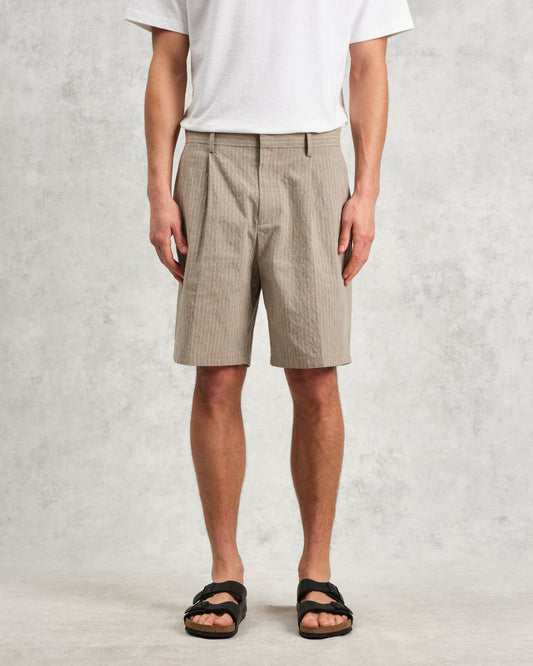 Wax London linton short chalk stripe natural
