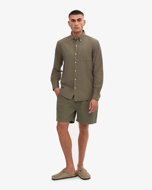 Colorful standard organic button down shirt cs4002 dusty olive