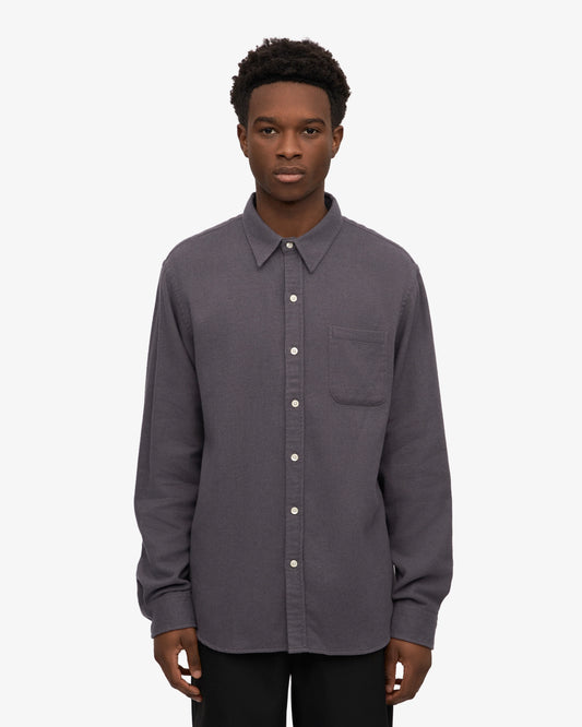 Colorful standard organic flannel shirt lava grey