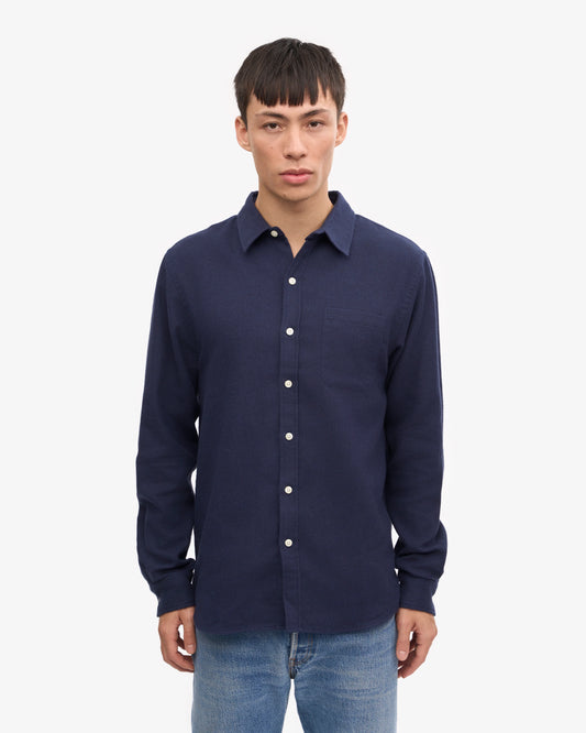 Colorful standard flannel shirt navy blue