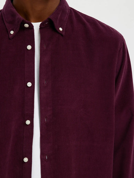 Selectedhomme slhregdanni cord shirt winetasting