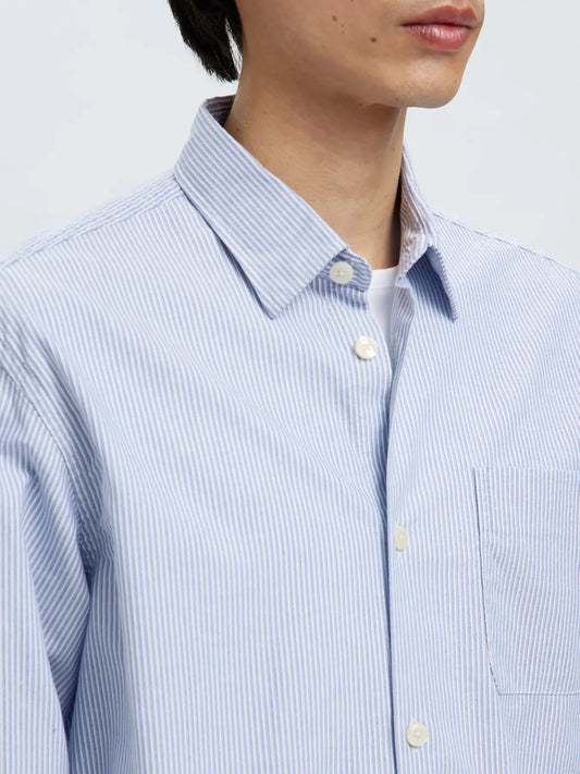 Selectedhomme slhrlxjim ox stripe shirt white blue + black
