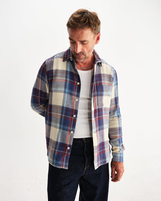 Wax london shelly shirt flannel check blue multi