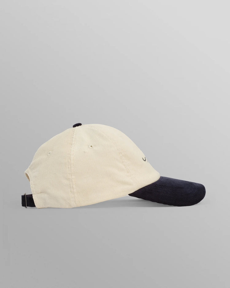 Wax london spencer sports cap cord ecru navy
