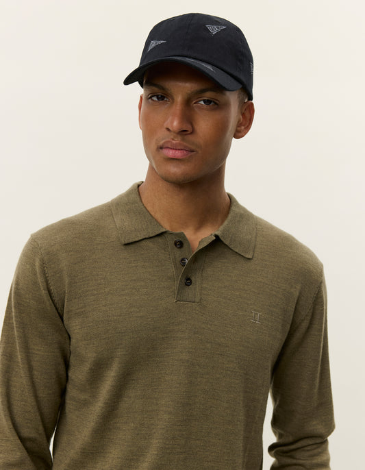 Les deux greyson merino polo knit military olive