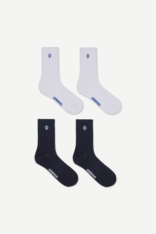 Samsoe samsoe sahanne socks 15807 white blue and salute