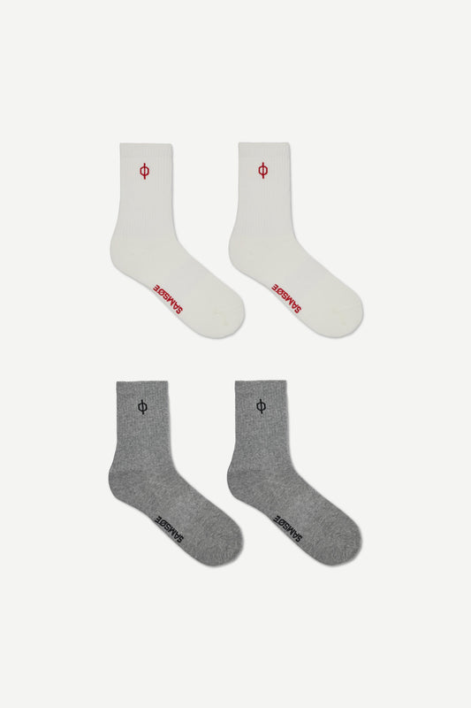 Samsoe samsoe sahanne socks 15807 cream and grey mel