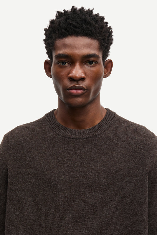 Samsoe samsoe isak knit sweater 15010 turkish coffee