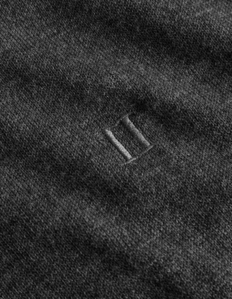 Les deux greyson merino knit dark grey melange