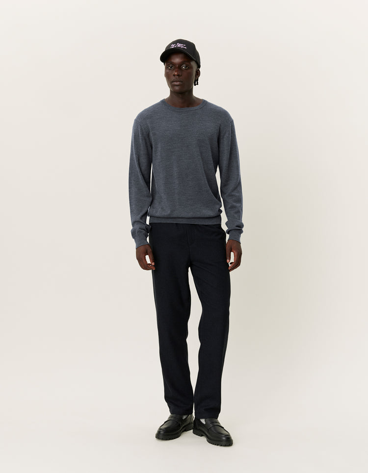 Les deux greyson merino knit dark grey melange