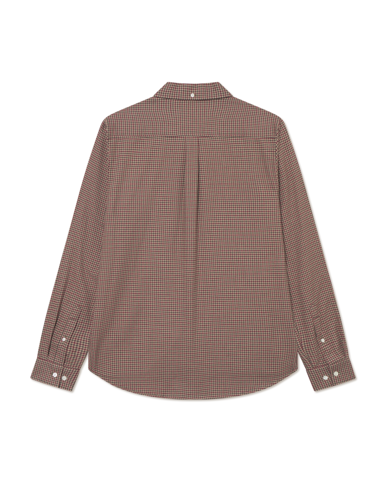 Les deux konrad check flannel shirt teak brown