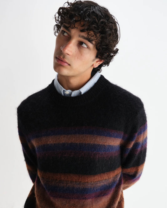 Wax london wilde brush stripe pull black dark multi