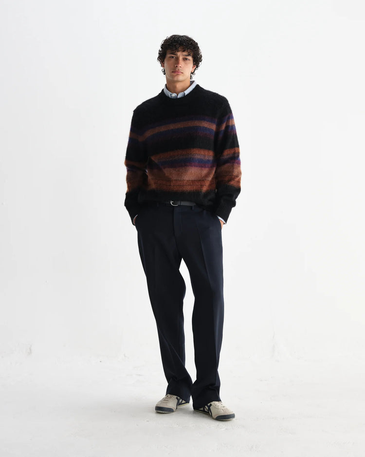 Wax london wilde brush stripe pull black dark multi