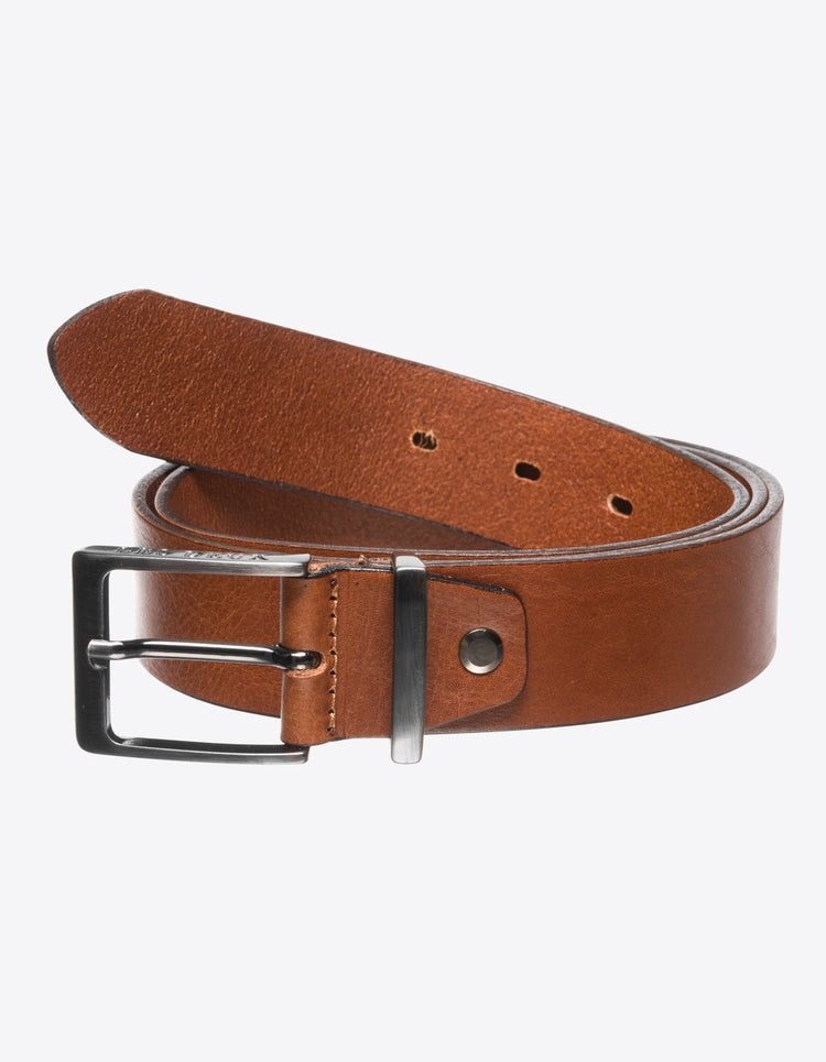 Les deux walker leather belt dark brown