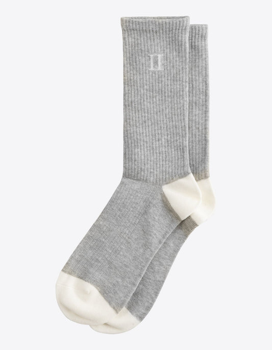 Les deux william 2-pack socks light grey melange white